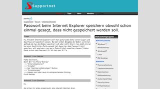 
                            11. Passwort beim Internet Explorer speichern obwohl schon einmal ...