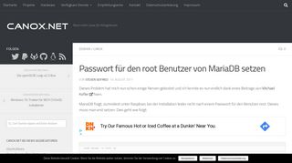 
                            6. Passwort für den root Benutzer von MariaDB setzen – CANOX.NET