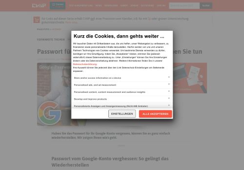 
                            6. Passwort für Google-Konto vergessen - Was tun? - CHIP