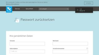 
                            4. Passwort für Meine TK zurücksetzen | Die Techniker