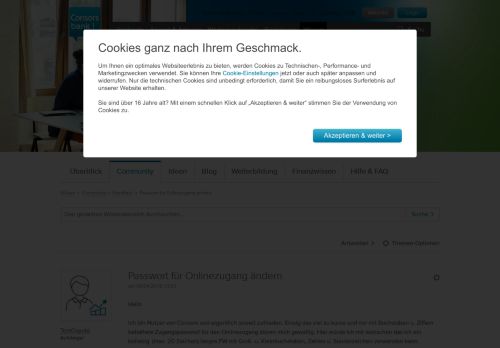 
                            13. Passwort für Onlinezugang ändern - Consorsbank Wissenscommunity