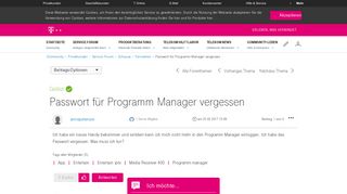 
                            5. Passwort für Programm Manager vergessen - Telekom hilft Community