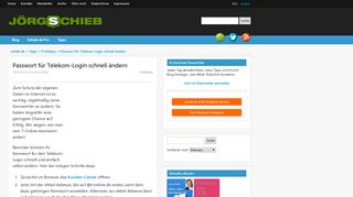 
                            9. Passwort für Telekom-Login schnell ändern | schieb.de