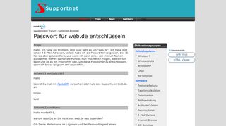 
                            5. Passwort für web.de entschlüsseln - Supportnet.de