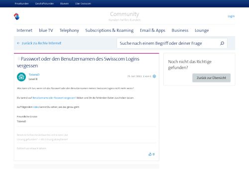 
                            9. Passwort oder den Benutzernamen des Swisscom Login... | Swisscom ...