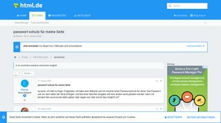 
                            5. passwort schutz für meine Seite | html.de - HTML für Anfänger und ...