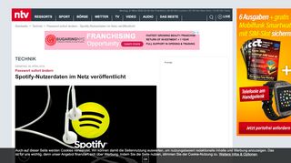 
                            9. Passwort sofort ändern: Spotify-Nutzerdaten im Netz veröffentlicht - n-tv