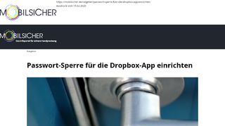 
                            13. Passwort-Sperre für die Dropbox-App einrichten - mobilsicher.de
