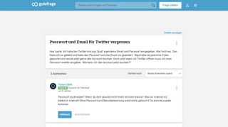 
                            13. Passwort und Email für Twitter vergessen (Pech) - Gutefrage