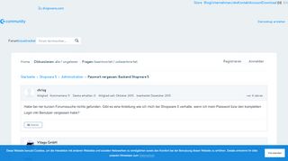 
                            2. Passwort vergessen: Backend Shopware 5 - Shopware Community Forum ...