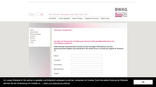 
                            8. Passwort vergessen | BWKG