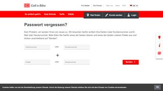 
                            3. Passwort vergessen | Call a Bike.