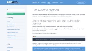 
                            4. Passwort vergessen - Doku / REDAXO Website