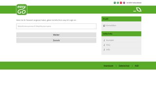 
                            5. Passwort vergessen? - easy.GO Kundenportal