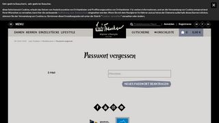 
                            4. Passwort vergessen - Luis Trenker - Online shop, Mode, Kultlabel ...