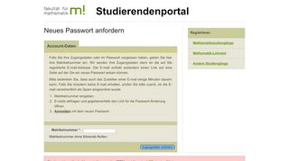 
                            6. Passwort vergessen - Mathematik, TU Dortmund