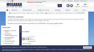 
                            2. Passwort vergessen - MEGABAD - Der Profi fürs Bad