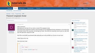 
                            6. Passwort vergessen Script | tutorials.de