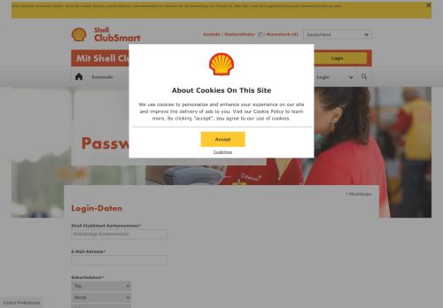 
                            4. Passwort vergessen - Shell ClubSmart DE Login - CLUBSMART Online