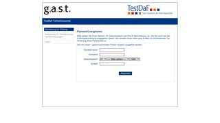 
                            3. Passwort vergessen - TestDaF-Teilnehmerportal