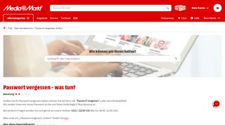 
                            2. Passwort vergessen - was tun? - Media Markt