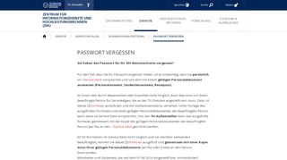 
                            2. Passwort vergessen — Zentrum für Informationsdienste ... - TU Dresden