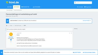 
                            6. Passwortabfrage mit weiterleitung auf seite! | html.de - HTML für ...