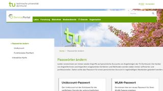 
                            13. Passwörter ändern - im ServicePortal der TU Dortmund