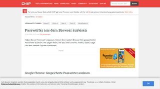 
                            1. Passwörter aus dem Browser auslesen - CHIP