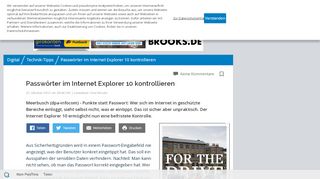 
                            12. Passwörter im Internet Explorer 10 kontrollieren - Westdeutsche Zeitung