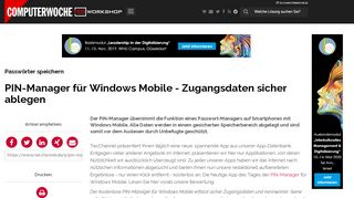 
                            12. Passwörter speichern: PIN-Manager für Windows Mobile ...