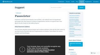 
                            2. Passwörter — Support — WordPress.com