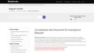 
                            8. Passwörter von GravityZone-Benutzern zurücksetzen - Bitdefender