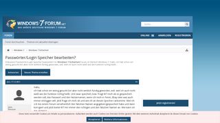 
                            2. Passwörter/Login Speicher bearbeiten? - Windows 7 Forum