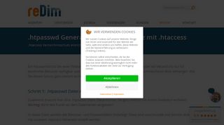 
                            2. Passwortschutz mit .htaccess einrichten • reDim