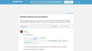 
                            10. Pastebin auslesen mit Visual Basic? (Programm, Passwort, Visual ...