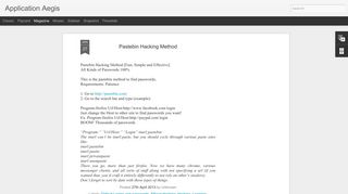 
                            9. Pastebin Hacking Method | Application Aegis