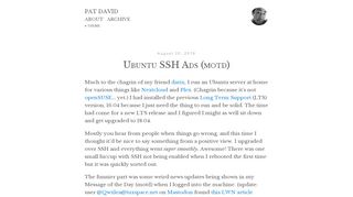 
                            7. Pat David: Ubuntu SSH Ads (motd)