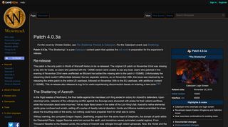 
                            8. Patch 4.0.3a - Wowpedia - Your wiki guide to the World of Warcraft