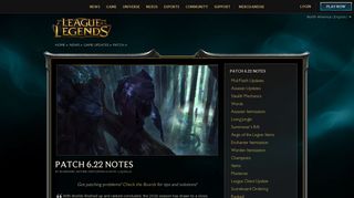 
                            1. Patch 6.22 notes | League of Legends