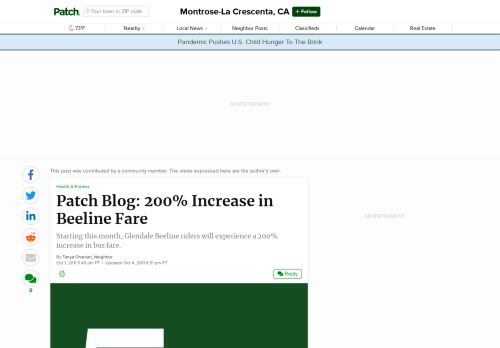 
                            11. Patch Blog: 200% Increase in Beeline Fare | Montrose, CA Patch