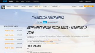 
                            5. Patch Notes - Overwatch