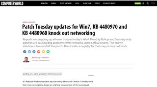 
                            8. Patch Tuesday updates for Win7, KB 4480970 and KB 4480960 knock ...