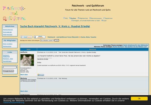 
                            10. Patchwork- und Quiltforum - - Suche Buch Atarashii Patchwork, V ...