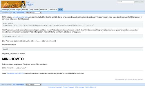 
                            6. PATH - LinuxWiki.org - Linux Wiki und Freie Software