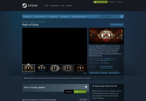 
                            13. Path of Exile bei Steam