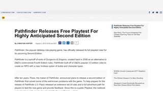
                            5. Pathfinder Releases Free Playtest For Highly Anticipated Second Edition