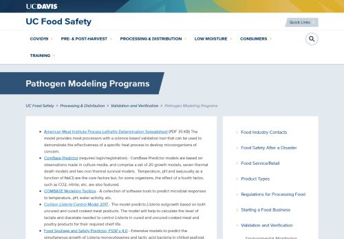 
                            11. Pathogen Modeling Programs - UC Food Safety