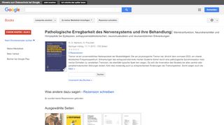 
                            10. Pathologische Erregbarkeit des Nervensystems und ihre Behandlung: ...