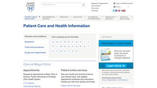 
                            9. Patient Care and Health Information - Mayo Clinic